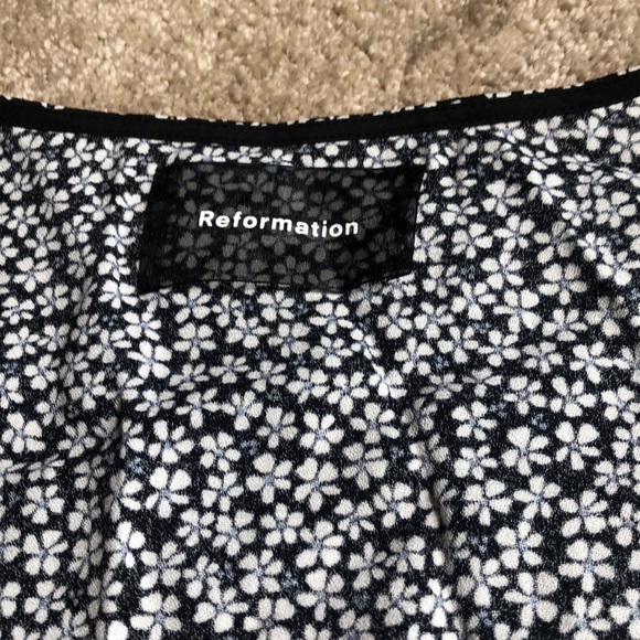 Reformation Jorja Floral Top Black Medium - Picture 5 of 7